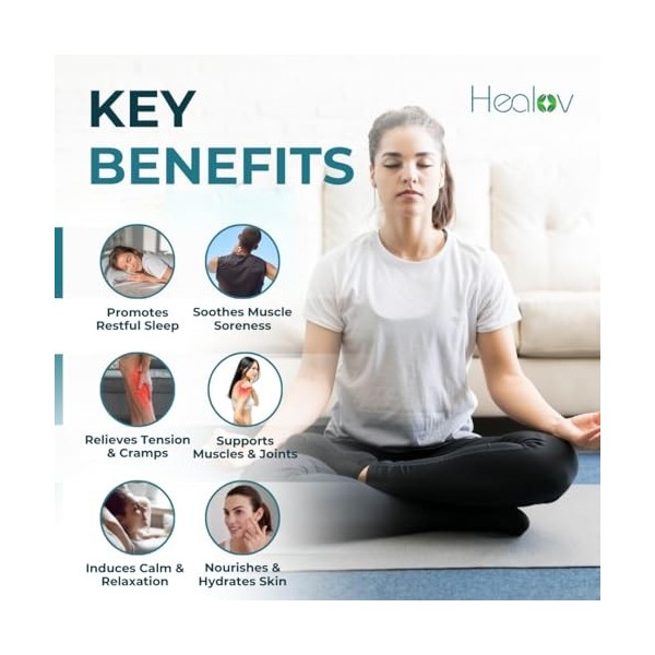 Lotion au magnésium – Crème de magnésium pure apaisante pour la relaxation, un meilleur sommeil, la santé musculaire, les soi