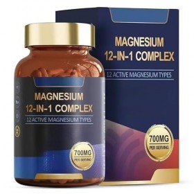 Complexe de magnésium 12 en 1 magnésium, muscle, soutien cardiaque, végétalien, non-OGM Magnésium