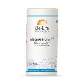BE-LIFE | Magnesium 500 | Complément alimentaire | Détente musculaire, réduction de la fatigue | Bisglycinate de magnésium 50