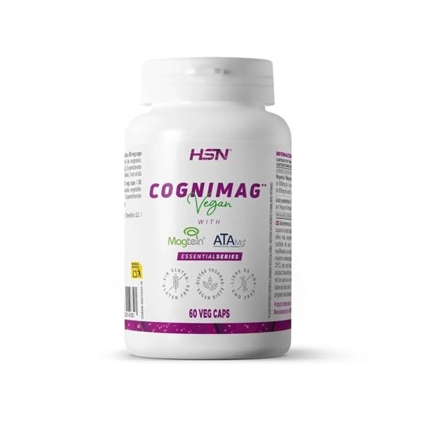 HSN Cogni Mag Magnésium L-Thréonate 1000 mg Magtein® | 60 Gélules Végétales | avec Taurate de Magnésium ATA Mg® et Acide Pant
