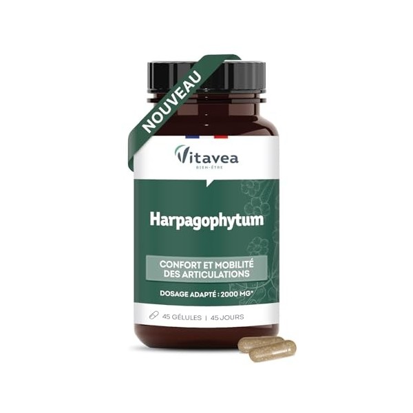 Vitavea bien-être - Harpagophytum 2000 mg - Complément Alimentaire Articulations - Confort, Mobilité et Souplesse des Articul