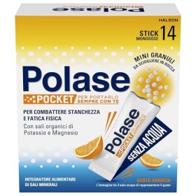 Polase Pocket, Complément alimentaire de magnésium et de potassium à prendre sans eau, contre fatigue et fatigue, chaud, goût