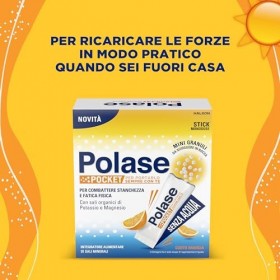 Polase Pocket, Complément alimentaire de magnésium et de potassium à prendre sans eau, contre fatigue et fatigue, chaud, goût