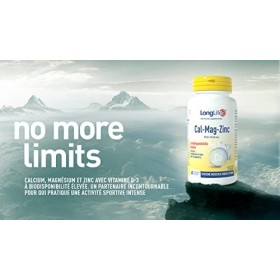 LongLife® Cal-Mag-Zinc | Calcium magnésium et zinc avec vitamine D | Biodisponibilité élevée | Aide le système nerveux et la 