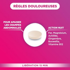 Forté Pharma - Feminae Règles Douloureuses - Dès 12 ans - Achillée, fer, magnésium, gingembre - Complément alimentaire - Conf