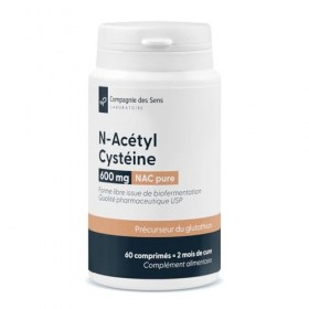 NAC N-acétyl-cystéine 600 mg – Forme libre issue de biofermentation – Qualité pharmaceutique USP – 60 comprimés – 2 mois de M...