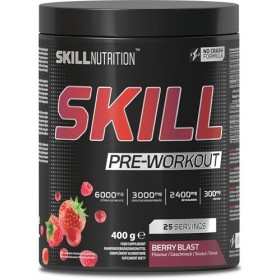 SKILL Nutrition Pre-Workout Berry Blast - Formule sans crash avec caféine à libération prolongée | Xtenergy®, TheaGreen™, Vit