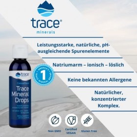 Trace Minerals, ConcenTrace, Trace Mineral Drops, 59ml, Mélange de Minéraux, Magnésium, Testé en Laboratoire, Sans Soja, Sans