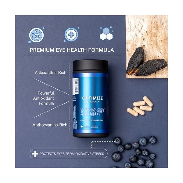 Nova Sea Atlantic Sea Cucumber + Blueberry Optimizer 60 Capsules