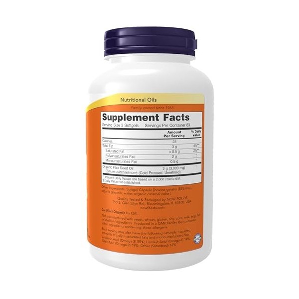 Flax Oil, 1000mg - 250 softgels Multi-minéraux