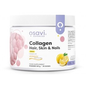 Osavi Collagen Hair, Skin & Nails – 150 g en poudre | Saveur citron | Peptides VERISOL® pour la densité des cheveux, lélasti