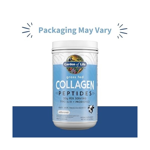 Garden of Life Grass Fed Collagen Peptides - 280g Multi-minéraux