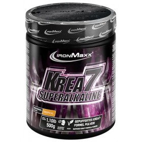 IronMaxx Krea7 Superalkaline Poudre de Créatine - Tropical 500g Boîte | Formule à 7 composants haute dose | Végan & Sans sucr