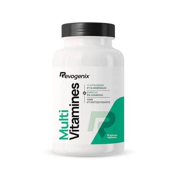 Multivitamines et Minéraux | 21 Nutriments dont Vitamines B12, C, D3, E, Zinc, Chrome | Enrichi en Ginseng, HMB et L-Tyrosine