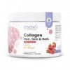 Osavi Collagen Hair, Skin & Nails – 150 g en poudre | Saveur rhubarbe & fraise | Peptides VERISOL® pour la densité des cheveu