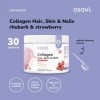Osavi Collagen Hair, Skin & Nails – 150 g en poudre | Saveur rhubarbe & fraise | Peptides VERISOL® pour la densité des cheveu