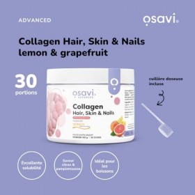 Osavi Collagen Hair, Skin & Nails – 150 g en poudre | Saveur citron & pamplemousse | Peptides VERISOL® pour la densité des ch