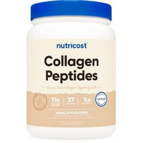 Poudre de collagène nourri à lherbe Nutricost, saveur vanille, 1 livre