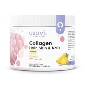 Osavi Collagen Hair, Skin & Nails – 150 g en poudre | Saveur ananas | Peptides VERISOL® pour la densité des cheveux, lélasti