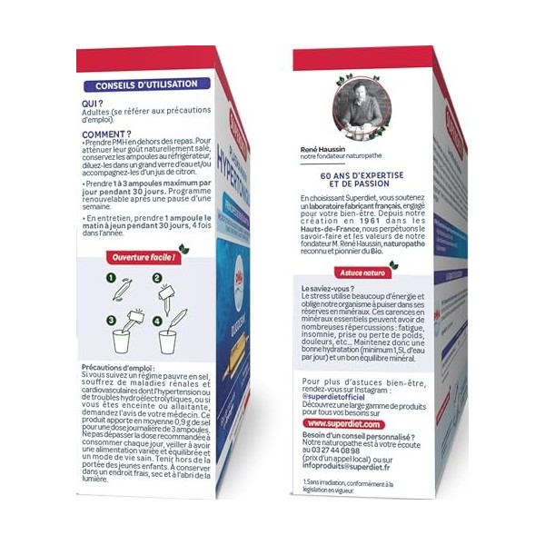 SUPERDIET OLIGOCÉAN – PMH Plasma Marin Hypertonique – Principes de Quinton – Fabrication française – 30 ampoules de 10 ml