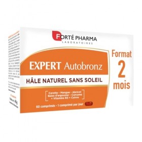 Forté Pharma - Expert Autobronz - Complement alimentaire bronzage, Hâle naturel & Autobronzant sans soleil - Cuivre, Carotte,