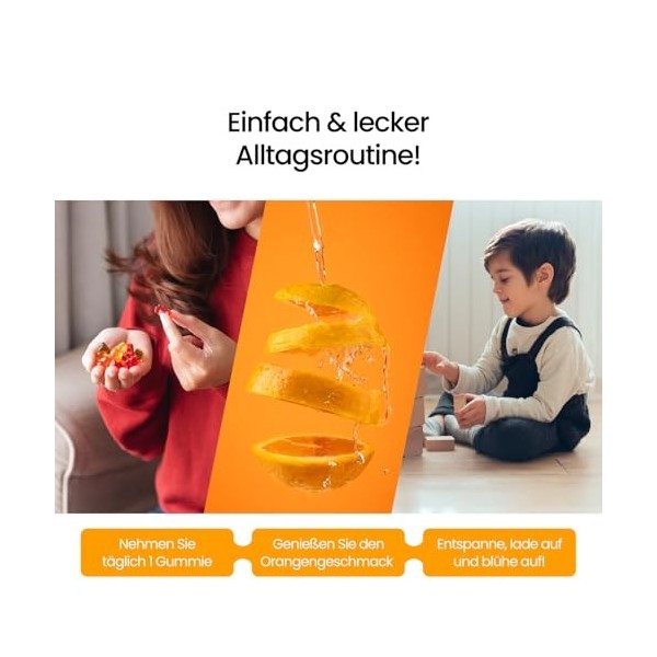 Gummily Fer et vitamine C pour enfants - Sans sucre et végétalien - Délicieux goût dorange sans arrière-goût métallique - Ha