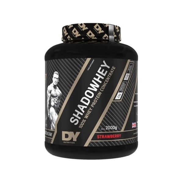Dorian Yates ShadoWhey Protéines de lactosérum 100% pure fraise 2000 g