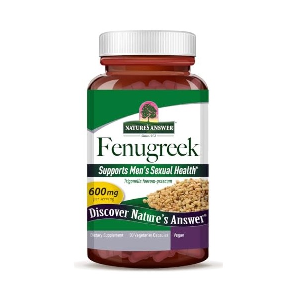 Naturals Answer FenuGrek à spectre complet 600 mg par portion, 90 gélules