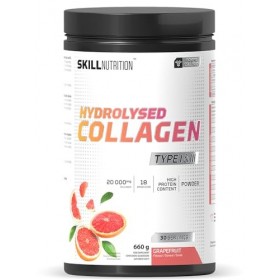 SKILL Nutrition Collagène hydrolysé de type I et III | Saveur pamplemousse | Peptides de collagène hautement biodisponibles |