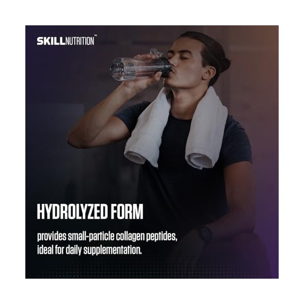 SKILL Nutrition Collagène hydrolysé de type I et III | Saveur orange sanguine | Peptides de collagène hautement biodisponible