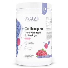 Osavi Collagène Hydrolysé Type I & III – 660 g Poudre | Saveur framboise | 20 g de peptides par portion | 18 acides aminés do