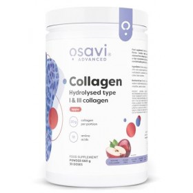 Osavi Collagène Hydrolysé Type I & III – 660 g Poudre | Saveur pomme | 20 g de peptides par portion | 18 acides aminés dont g