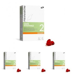 PRANARÔM - Oléocaps 2 - Santé Intestinale - Aux Huiles Essentielles Ciblées - Origan, Canelle de Chine, Menthe poivrée & Citr