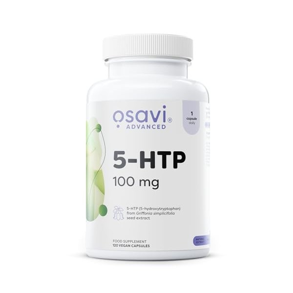 Osavi 5-HTP 100 mg – 120 Gélules Végétales | Extrait de graines de Griffonia simplicifolia | Standardisé à 30% 5-Hydroxytrypt