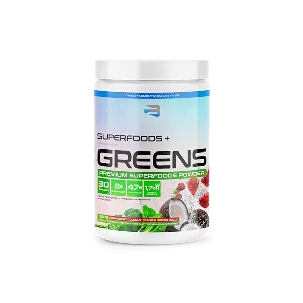 Believe Supplements Superfoods + Greens Strawberry Coconut 300 g