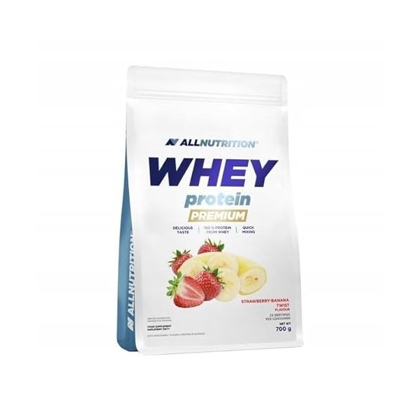 Allnutrition Whey Protein Premium, Strawberry Banana Twist - 700g Multi-minéraux