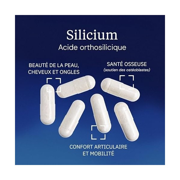 Silicium Acide Orthosilicique & Collagène - Breveté Prosagen Si® - Peau, Cheveux, Ongles & Articulations - Forme naturelle bi