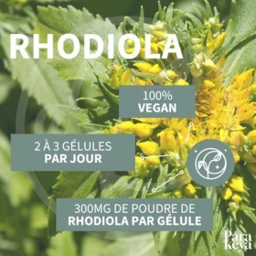 Parakeya - Rhodiola 300 mg - 60 gélules - Complément alimentaire Oligo-éléments
