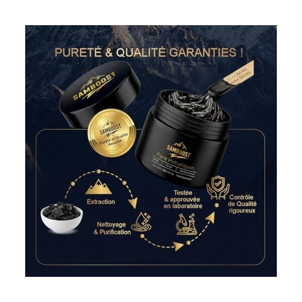 SamBoost Shilajit Résine Pure 30g – Grade Premium Himalaya – Complément Alimentaire Naturel – Énergie, Vitalité & Immunité - 