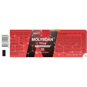 Molybdène 150µg - 365 comprimés contenant chacun 150µg - Molybdate de sodium - Hautement dosé - 100% végétalien - Fabrication