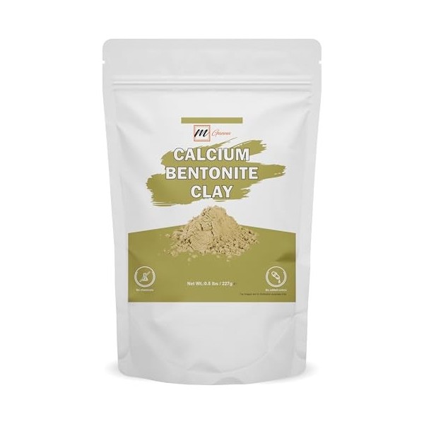 mGanna Argile bentonite de calcium 100 % naturelle - 227 g qualité alimentaire pour détoxification, masques faciaux, crèmes