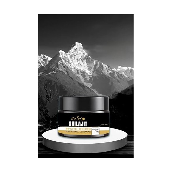 Asieco® Shilajit de l’Himalaya – Résine naturelle – 50 g – Pot