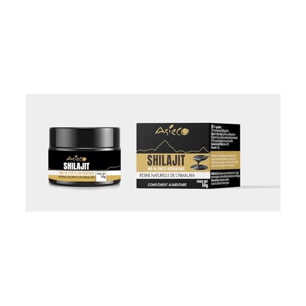 Asieco® Shilajit de l’Himalaya – Résine naturelle – 50 g – Pot