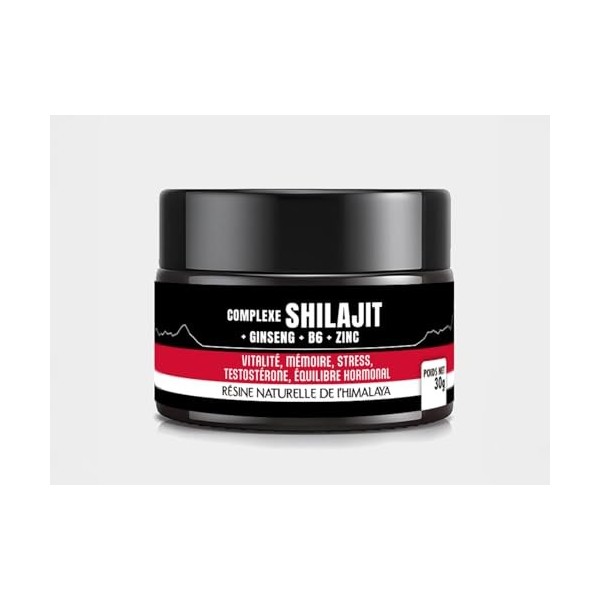 Asieco® Complexe Shilajit + Ginseng + B6 + Zinc - Flacon de 50 gr