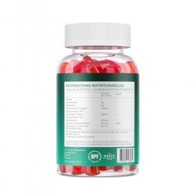Shilajit Gommes 500mg - Haute concentration - Sans sucre - Saveur fraise - Ashwagandha et Chaga Mushroom - Végétalien et Sans