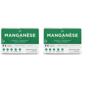 GRANIONS MANGANÈSE 2 mg - 30 ampoules : 30 jours - Énergie - Antioxydant - Capital osseux - 2 mg de Manganèse - Made in Franc...