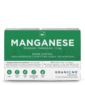 GRANIONS MANGANÈSE 2 mg - 30 ampoules : 30 jours - Énergie - Antioxydant - Capital osseux - 2 mg de Manganèse - Made in Franc...