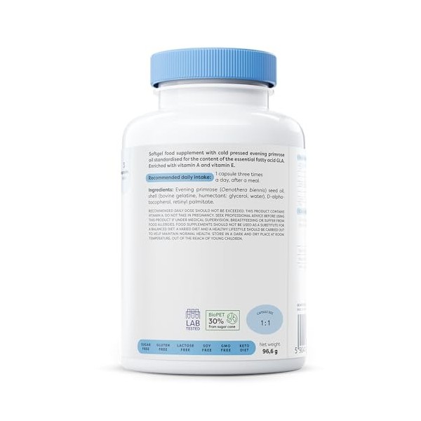 Osavi Primrose Oil with Vitamin A & E, 1800mg - 120 softgels