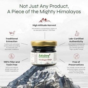 Adisutra – Résine Shilajit | Qualité testée avec de lacide fulvique et des oligo-minéraux | Shilajit pur pour homme et femme