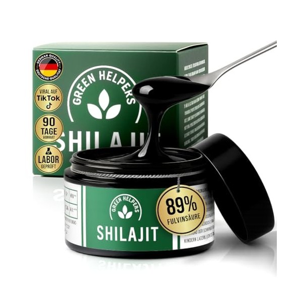 Shilajit Premium 100 % pur | 89 % acide fulvique | 85+ minéraux | Pure Himalaya Mumijo Shilajit Résine | Végétalien